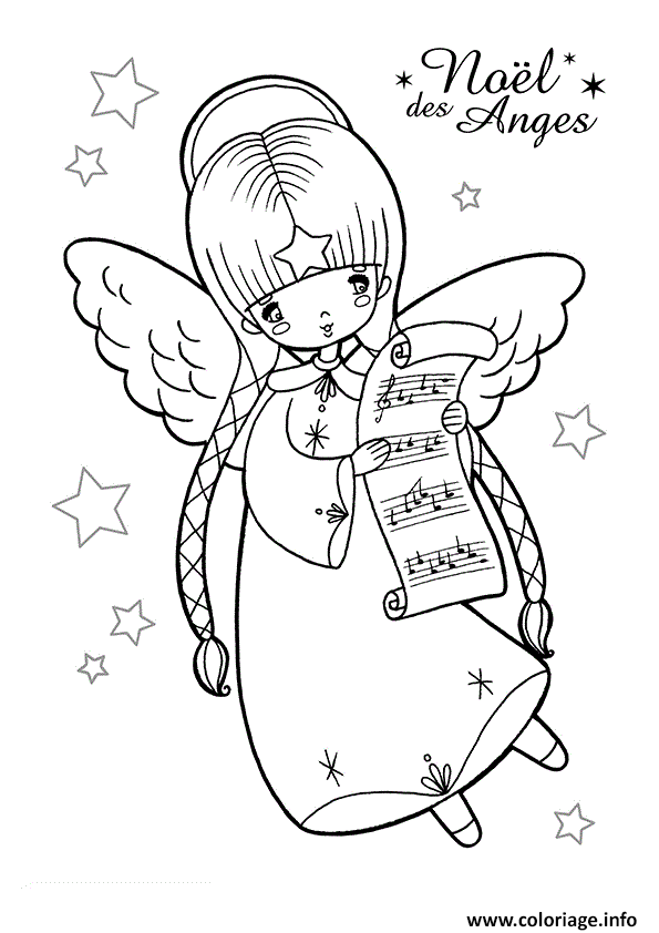 Coloriage ange de noel 34 - JeColorie.com