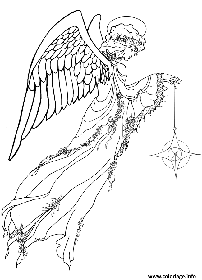 Coloriage Ange De Noel 46 dessin