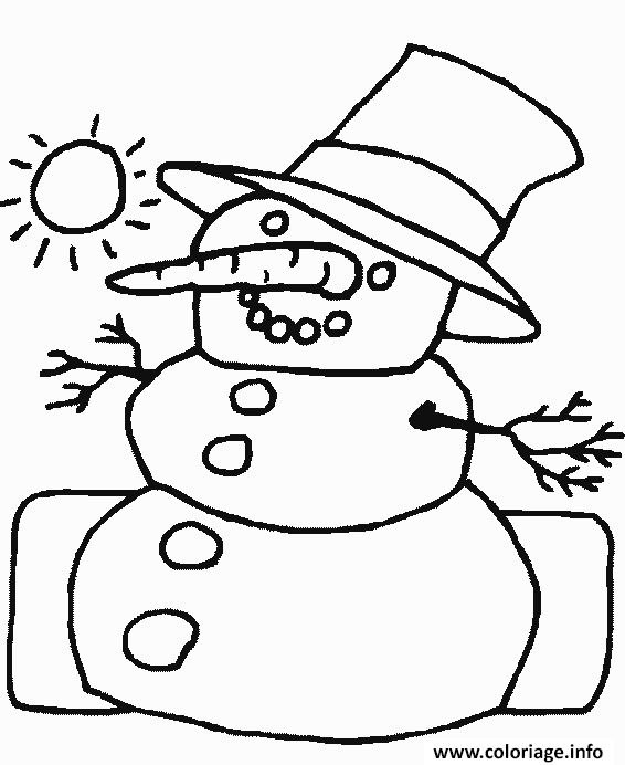 Coloriage bonhomme neige - JeColorie.com
