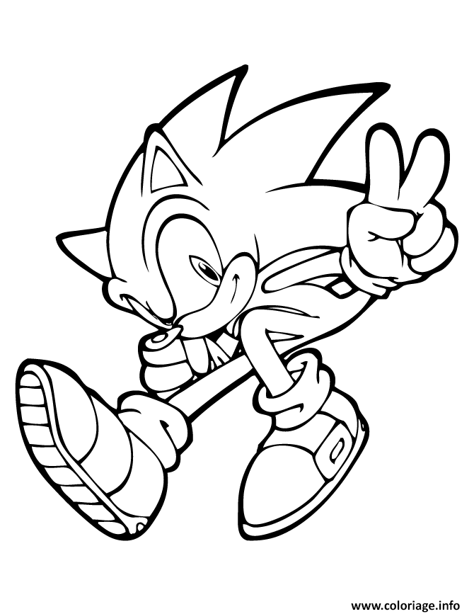 Coloriage Sonic The Hedgehog Jumping Dessin Sonic à imprimer