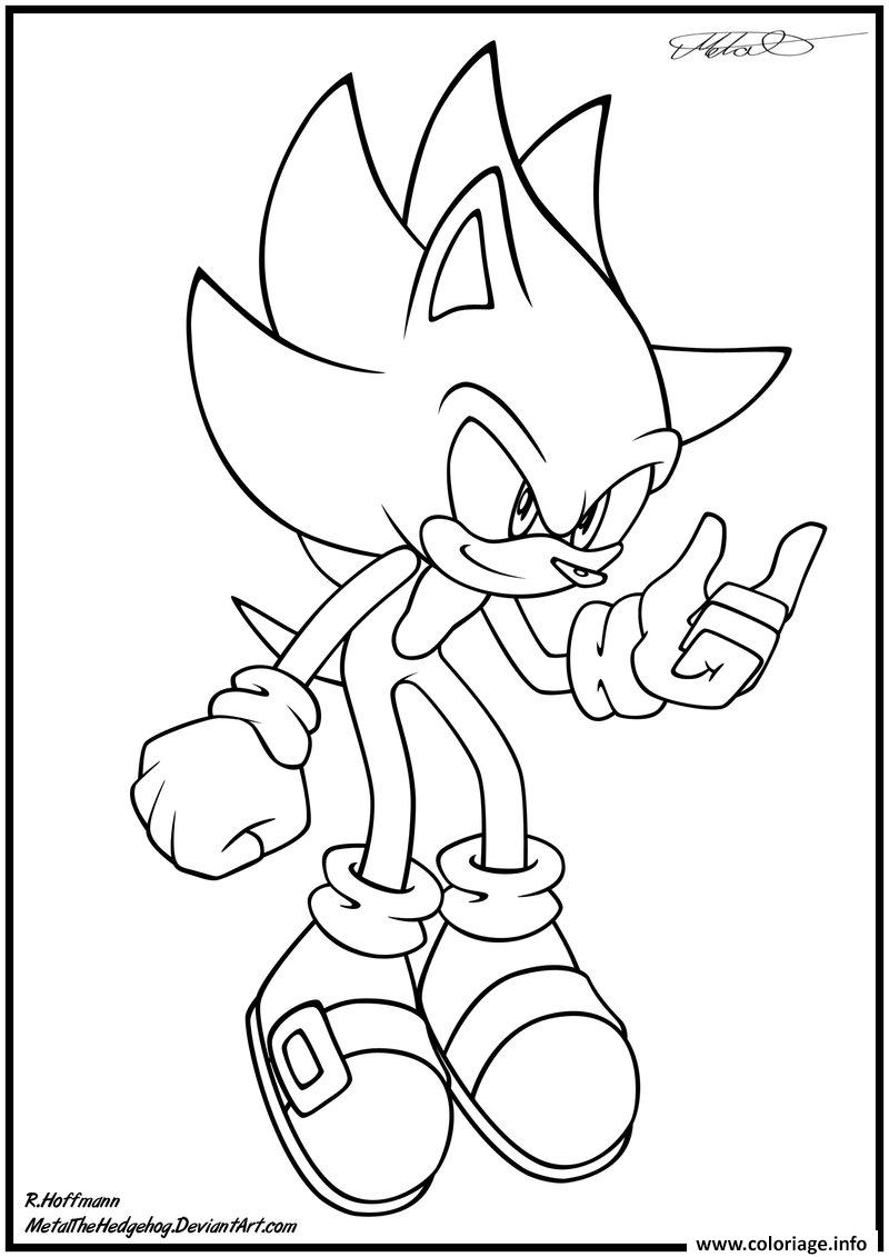 Coloriage Super Sonic 13 Dessin Sonic à imprimer