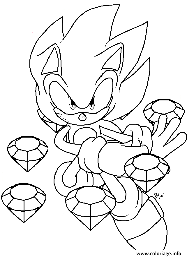 Coloriage Super Sonic 5 Dessin Sonic A Imprimer