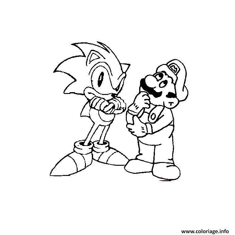 Coloriage De Sonic Et Mario