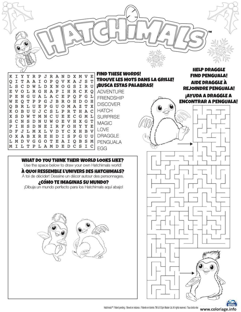 hatchimals mot croise jeux coloriage