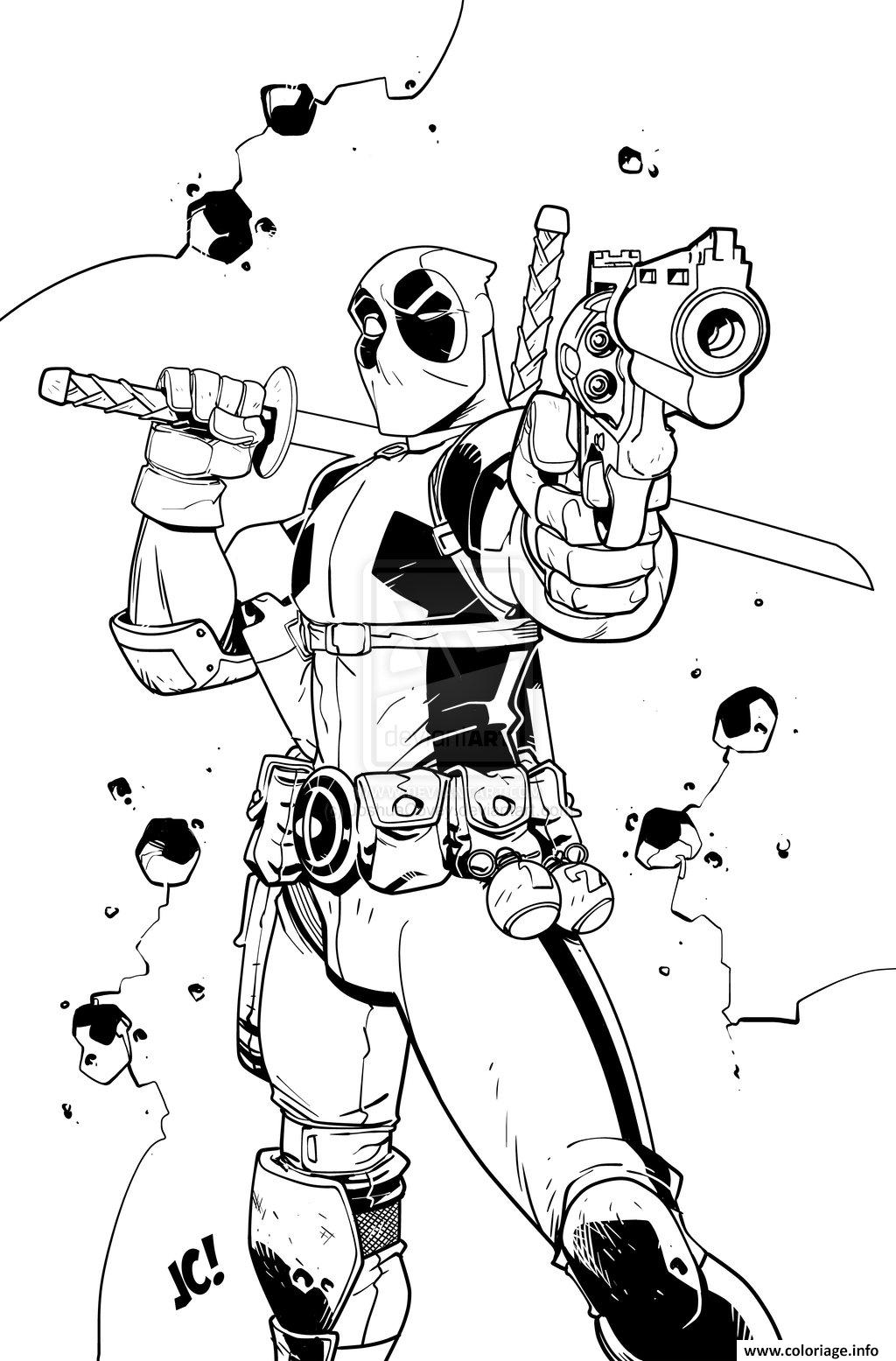 Dessin deadpool 2 january 12 2018 movie Coloriage Gratuit à Imprimer