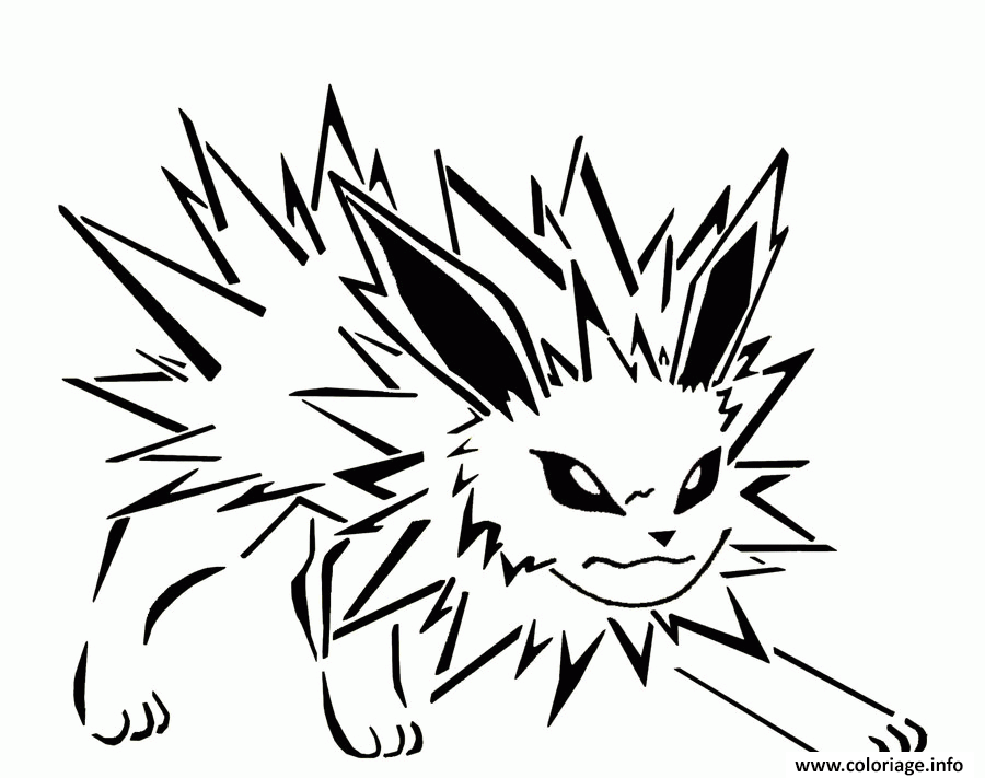 Dessin jolteon eevee evolutions Coloriage Gratuit à Imprimer