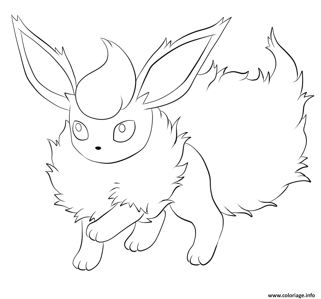 Dessin flareon Coloriage Gratuit à Imprimer