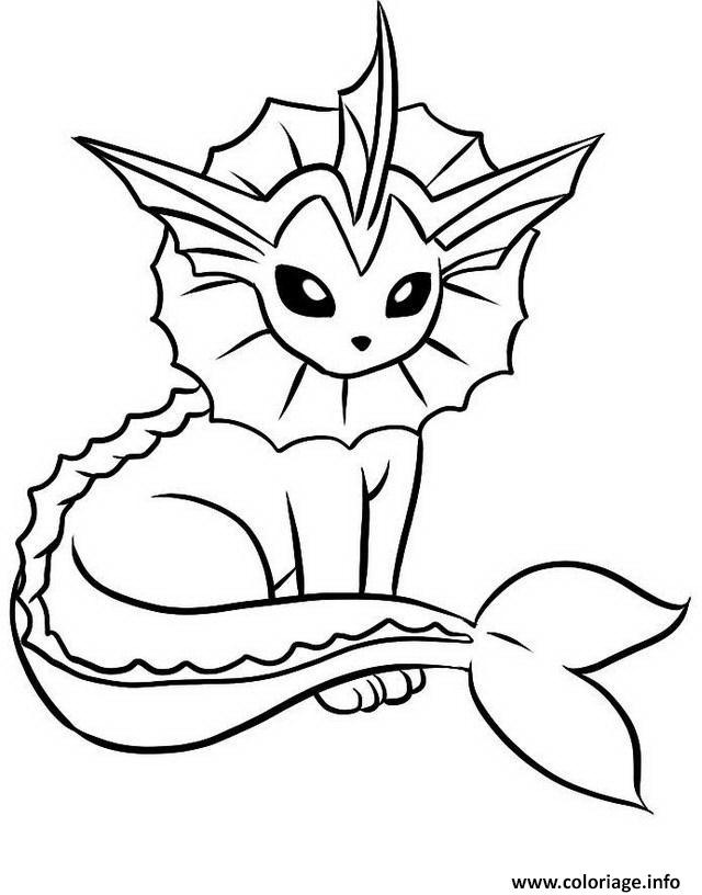 Dessin vaporeon eevee evolutions Coloriage Gratuit à Imprimer