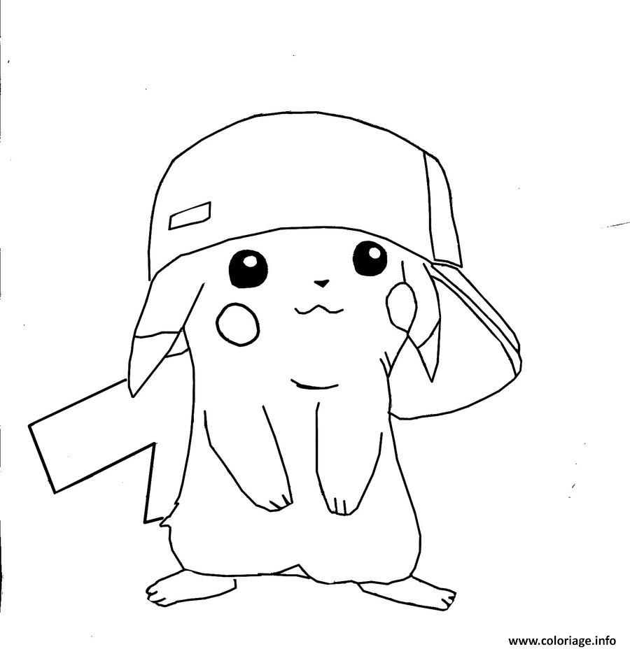 Coloriage Pikachu Swag Cool Dessin   Imprimer