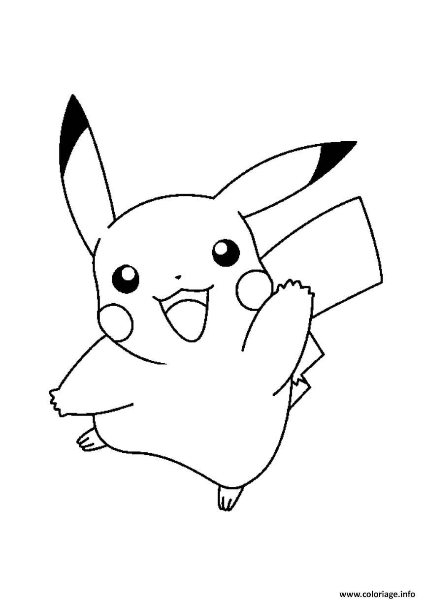 Dessin happy pikachu sa55f Coloriage Gratuit à Imprimer