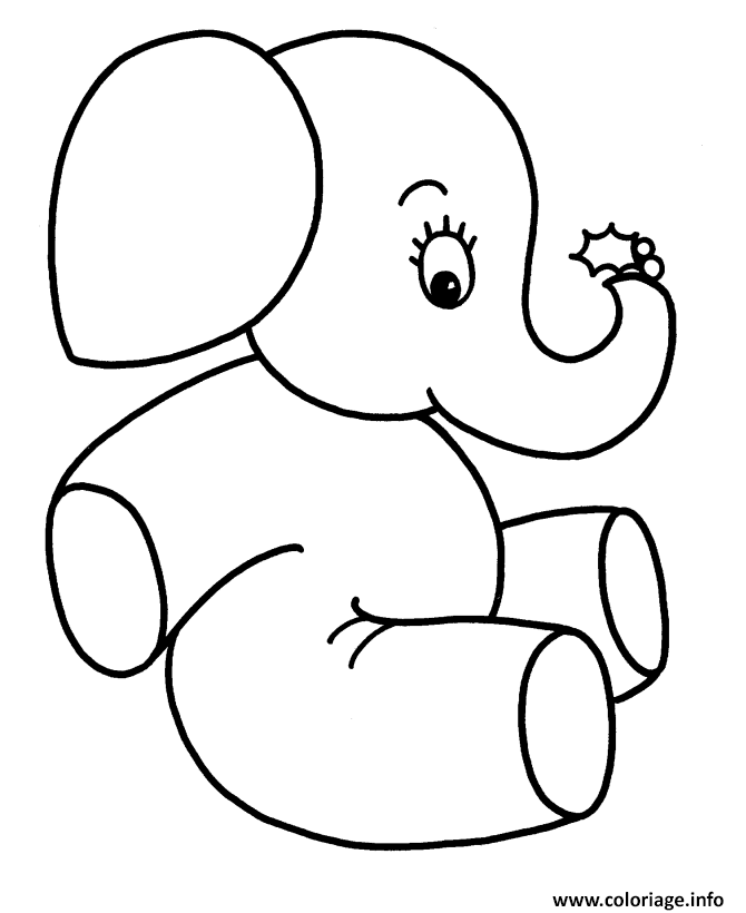Coloriage Elephant Facile 114 Dessin à Imprimer