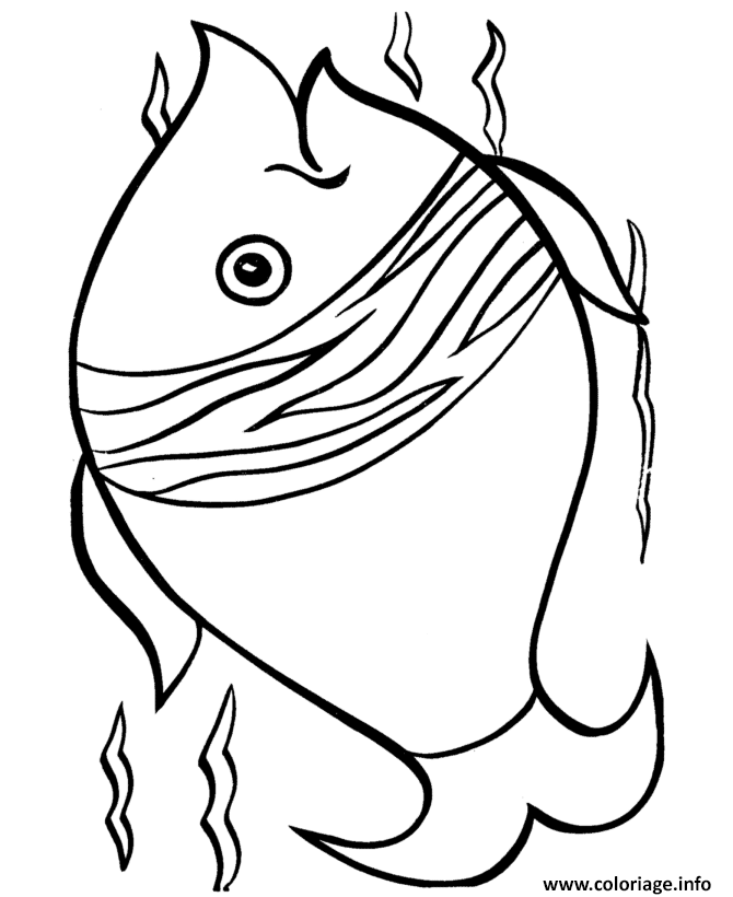 Dessin poisson dans locean Coloriage Gratuit à Imprimer