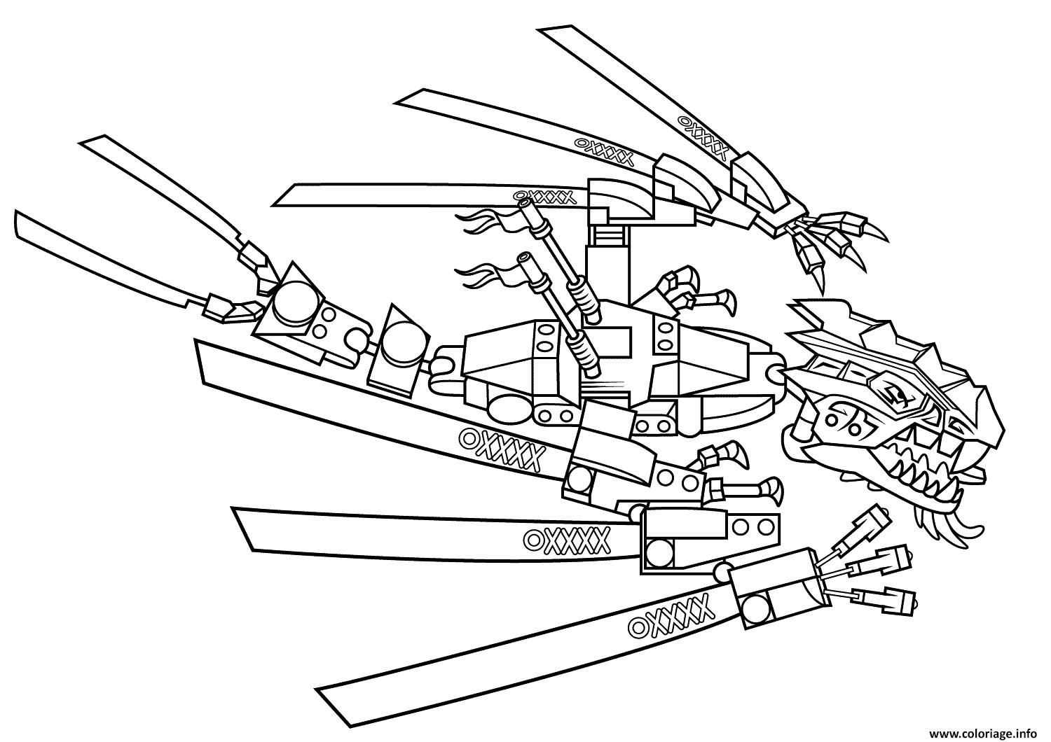 Coloriage Lego Ninjago Dragon JeColorie