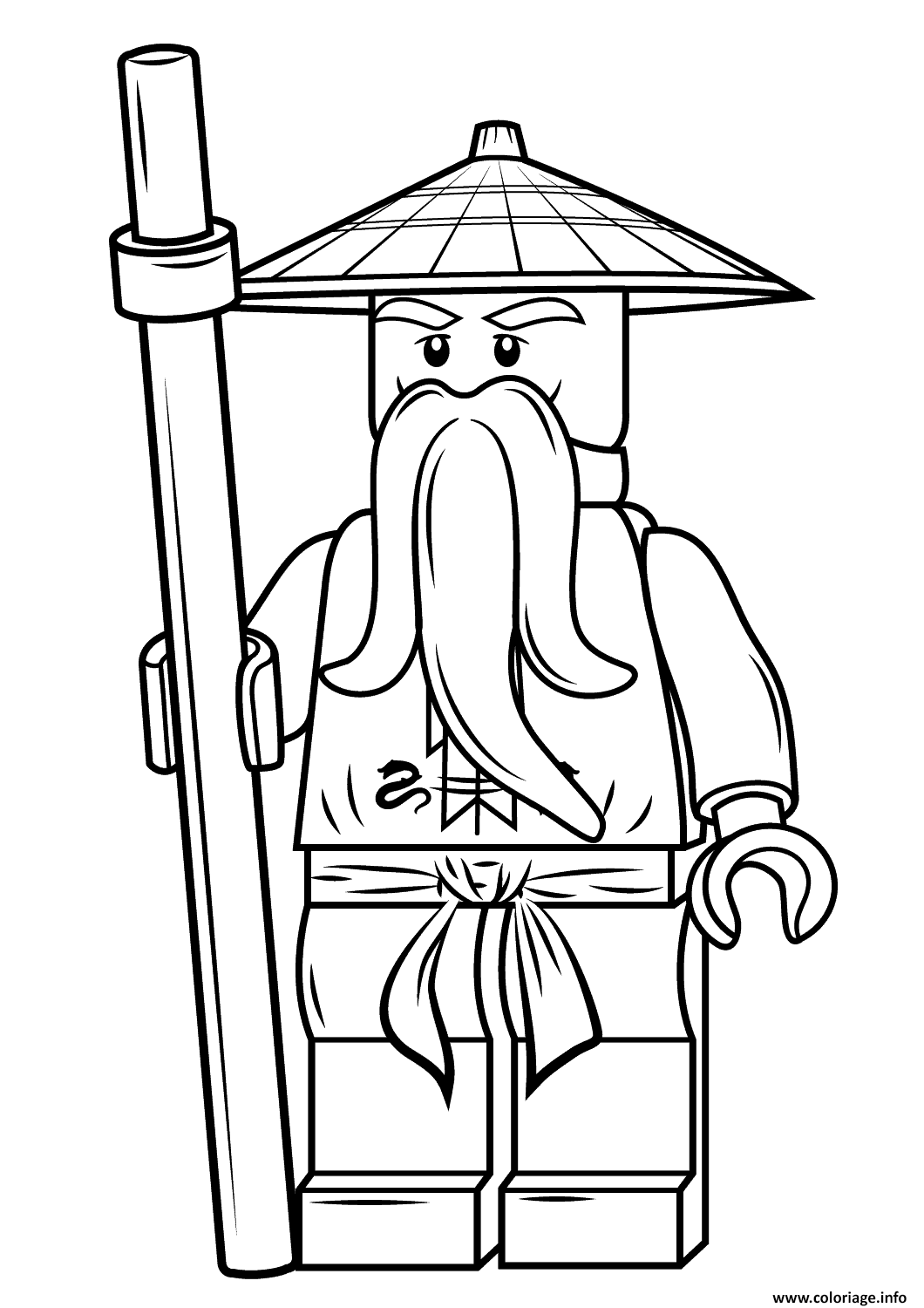 Dessin lego ninjago sensei wu Coloriage Gratuit à Imprimer