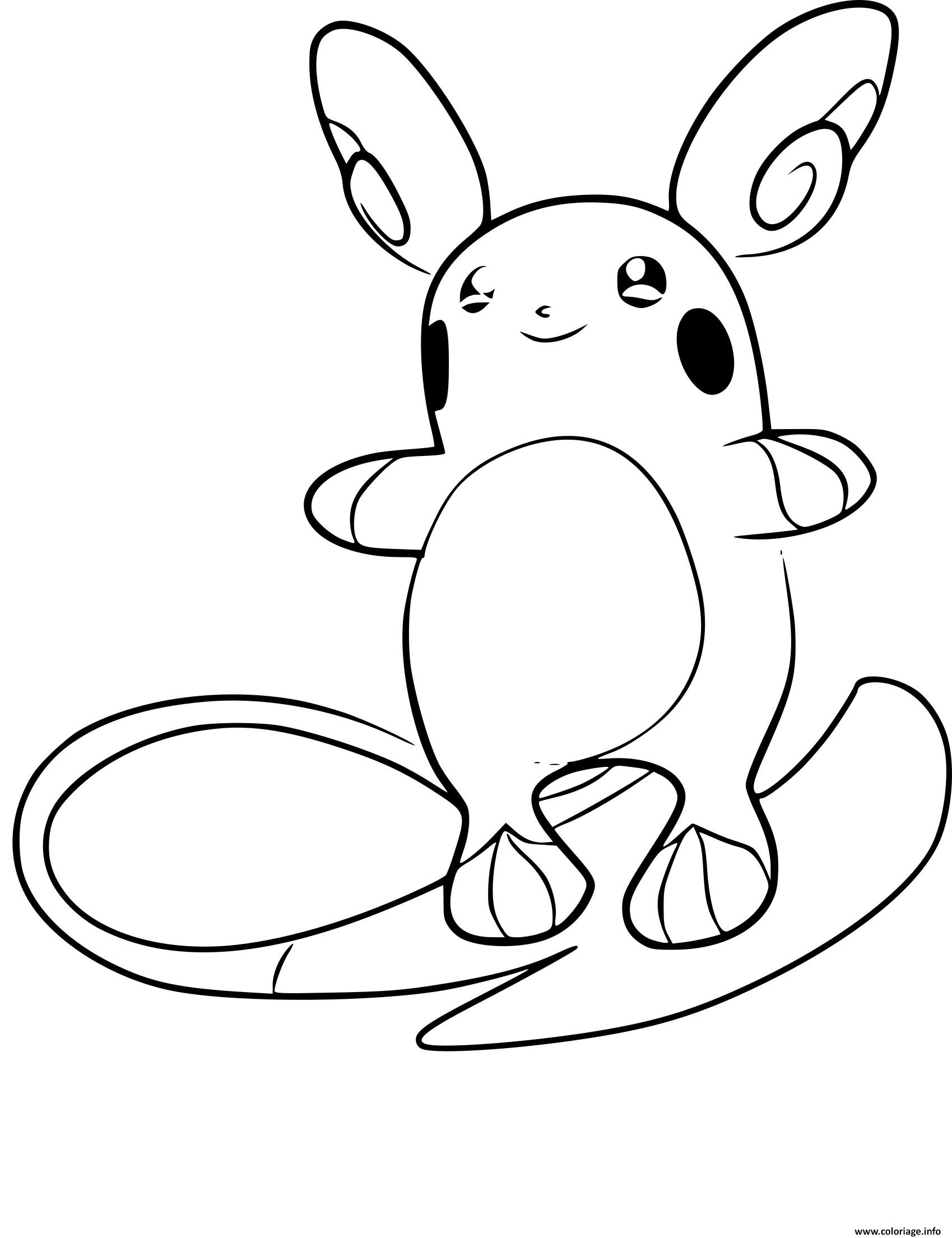 Coloriage Pokemon Pikachu Raichualola Jecolorie Com