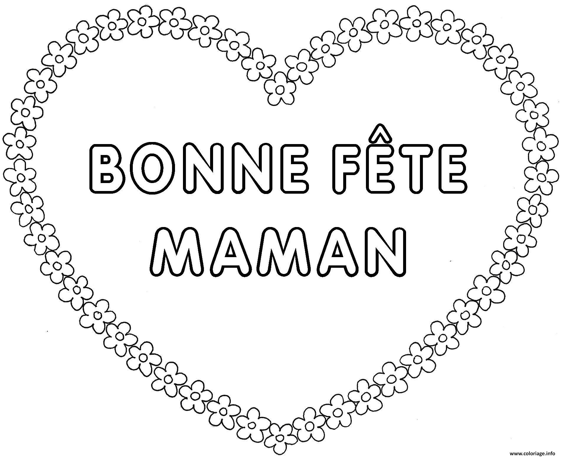 Coloriage Fete Des Meres Coeur