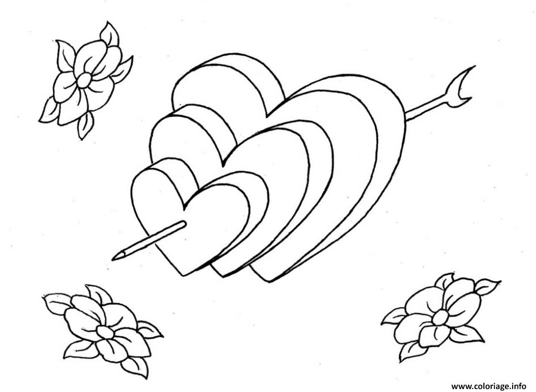 Coloriage coeur amour 41  JeColorie.com