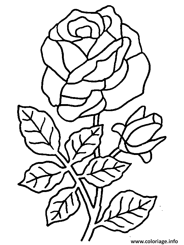 Dessin roses 90 Coloriage Gratuit à Imprimer