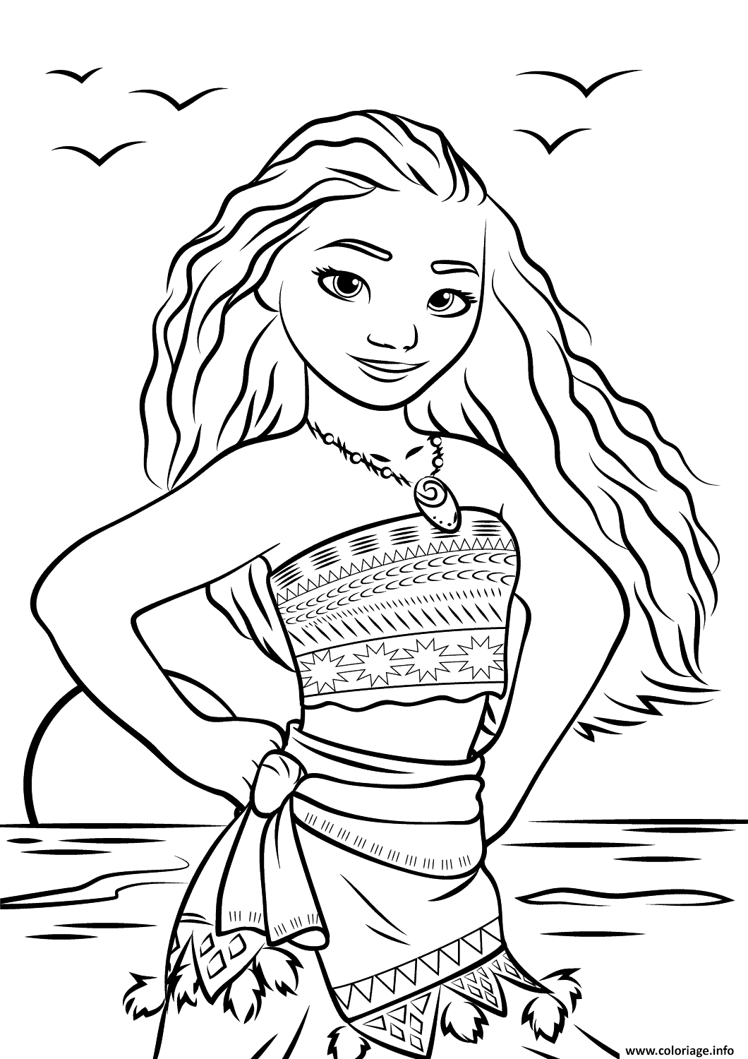 Coloriage Vaiana Moana Waialiki Disney Dessin Vaiana Moana 