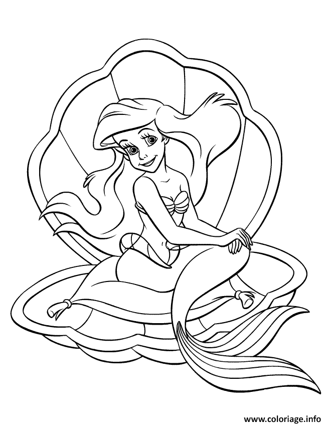 Dessin ariel disney Coloriage Gratuit à Imprimer