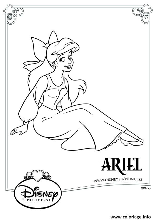 Coloriage Arielle Princesse Disney Dessin à Imprimer