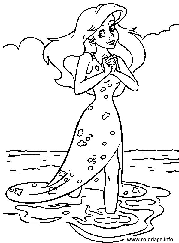 Coloriage Princesse Ariel La Petite Sirene Dessin Ariel La Petite Sirene à imprimer