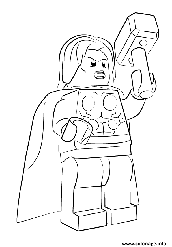 Dessin lego marvel thor avengers Coloriage Gratuit à Imprimer