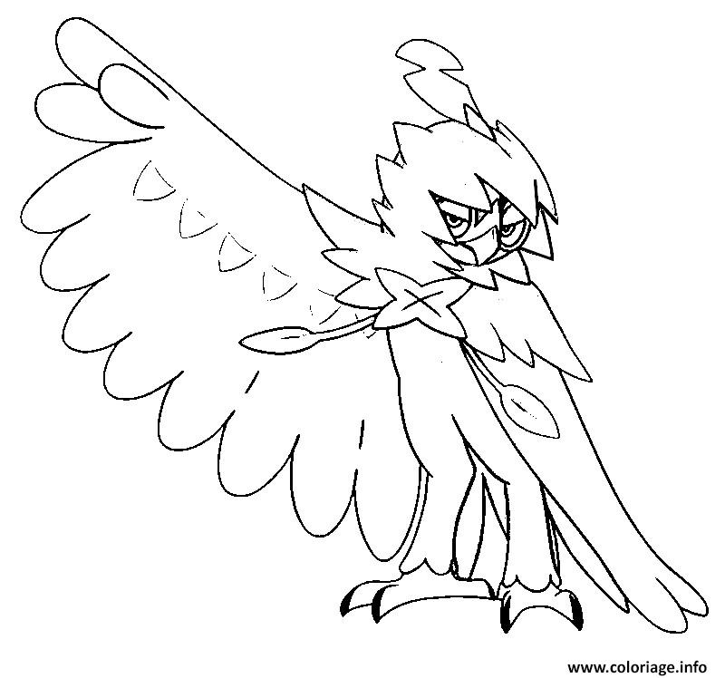 decidueye coloring pages for kids pokemon