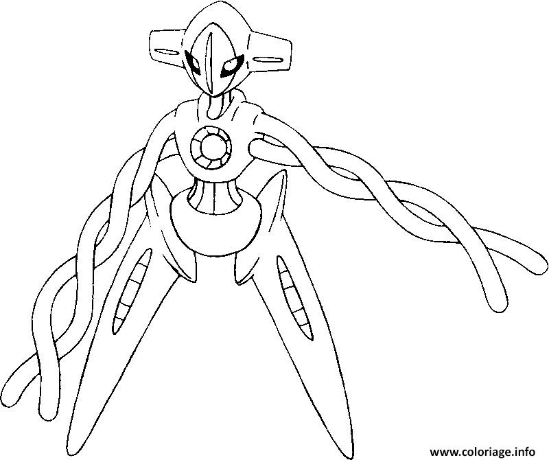 Dessin 386 Deoxys pokemon forme alternative Coloriage Gratuit à Imprimer