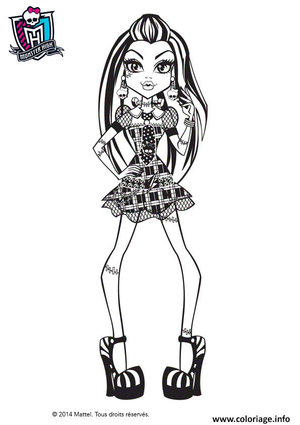 Coloriage Monster High Frankie Stein Pose De Face dessin