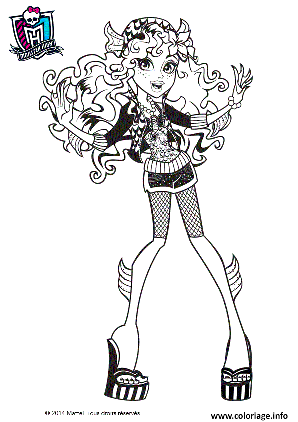 Dessin monster high lagoona blue belle tenue Coloriage Gratuit à Imprimer