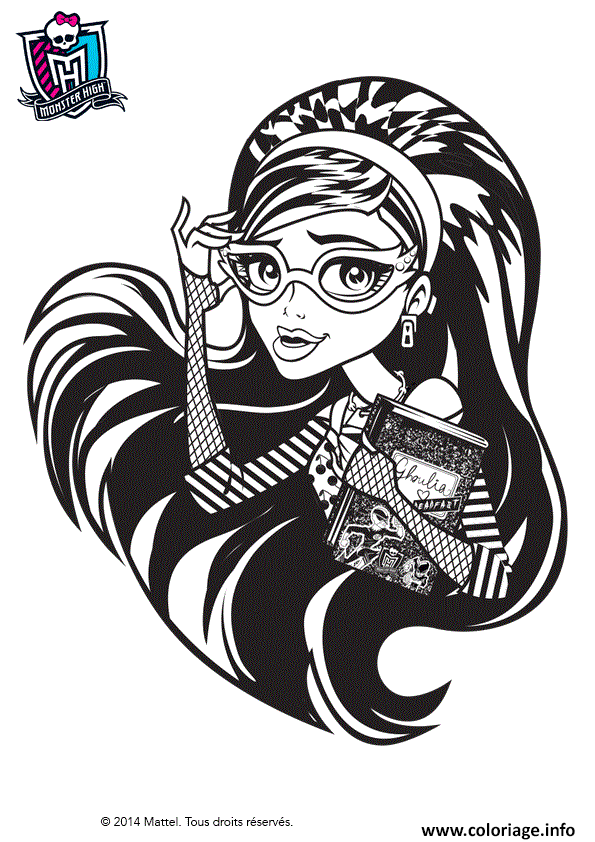 Dessin monster high ghoulia yelps portrait Coloriage Gratuit à Imprimer