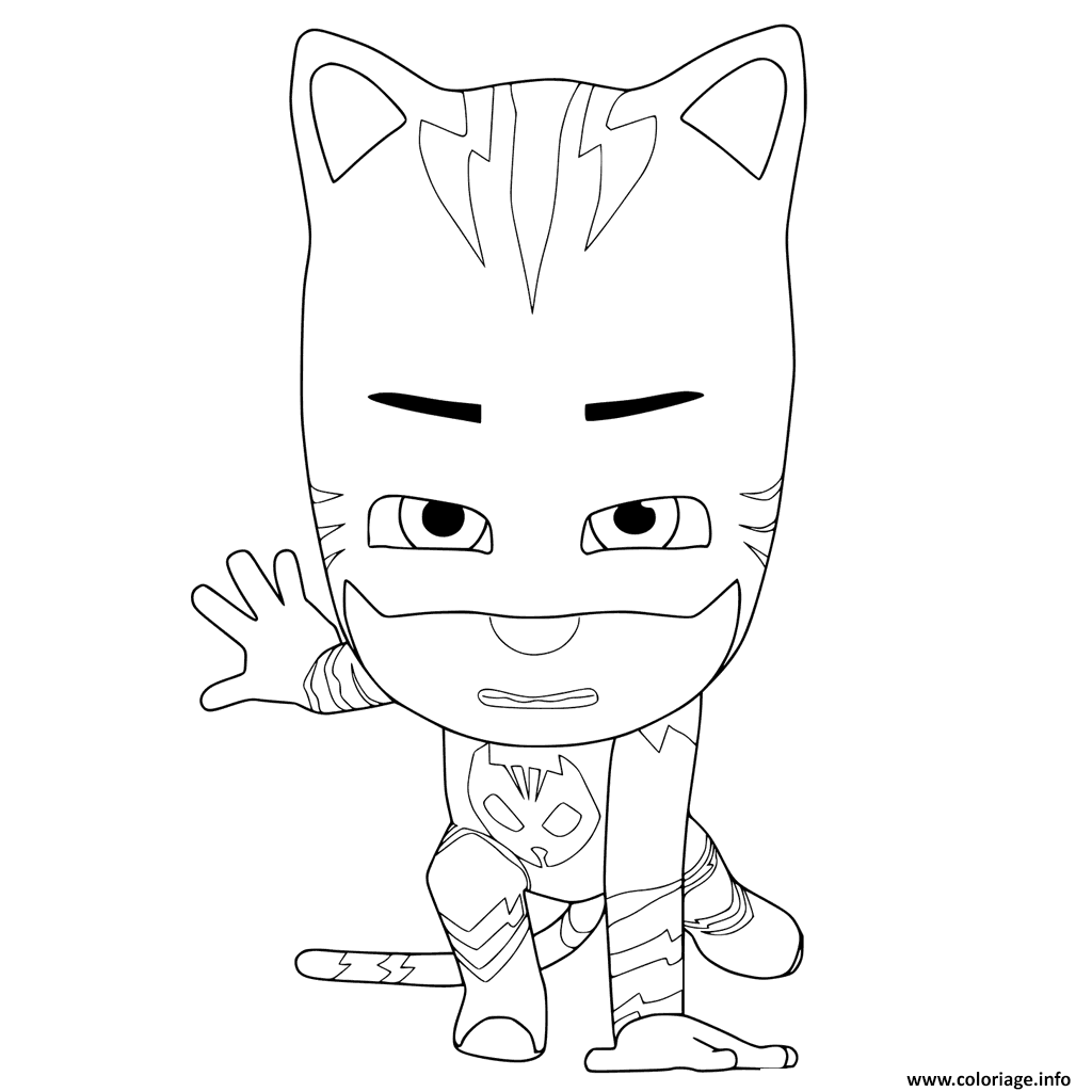 yoyo pyjamasques pret pour le bat coloriage