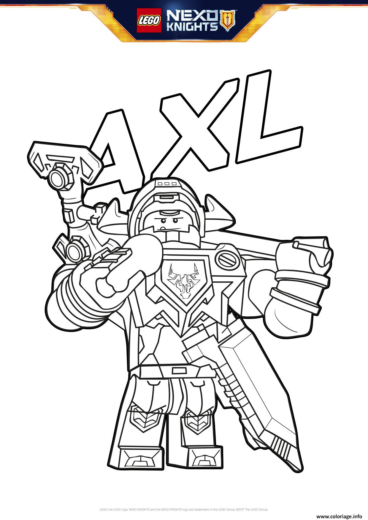 lego nexo knights bouclier axl coloriage