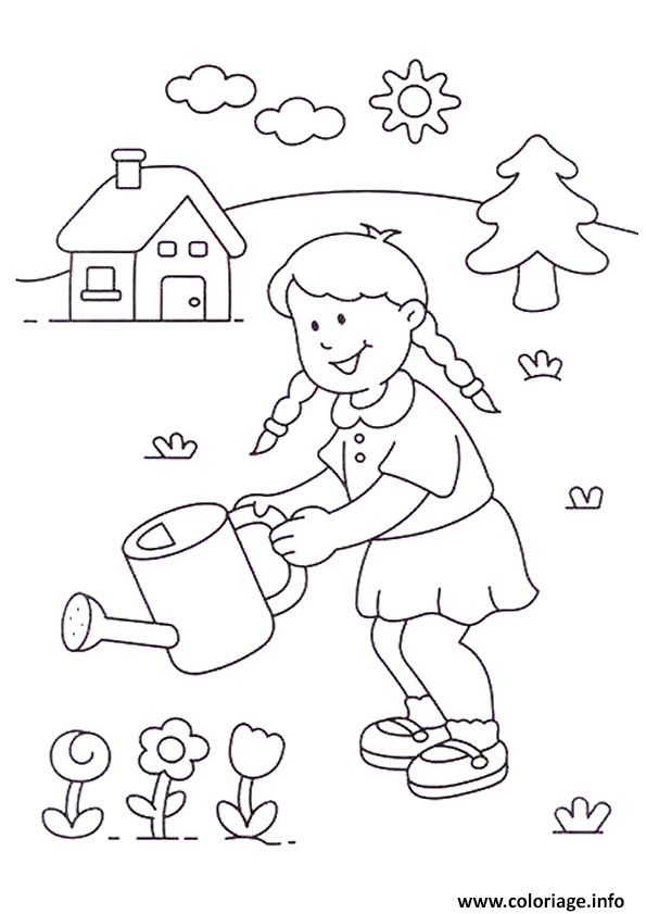 Dessin fleurs printemps maternelle Coloriage Gratuit à Imprimer