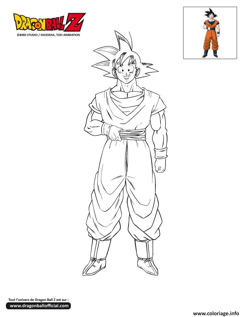 Dessin dbz goku dragon ball z officiel Coloriage Gratuit à Imprimer