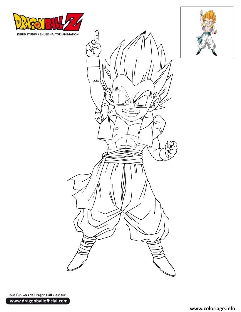 dbz gotenks sur le point de frapper dragon ball z officiel coloriage