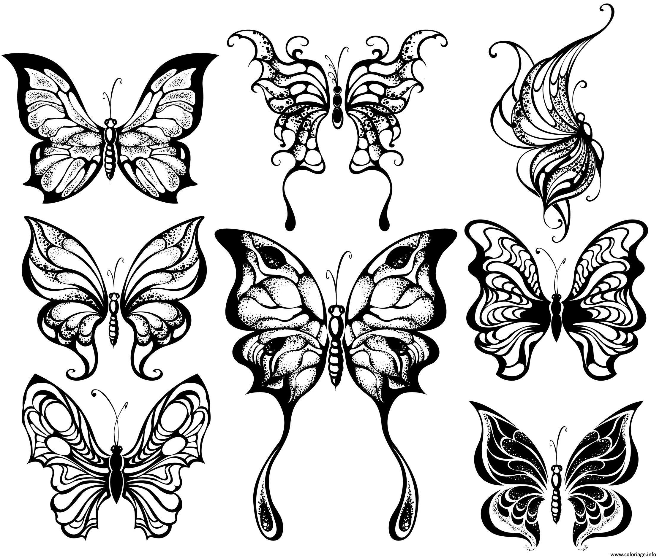 Coloriage Animaux Papillons Feeriques Adulte Dessin à Imprimer