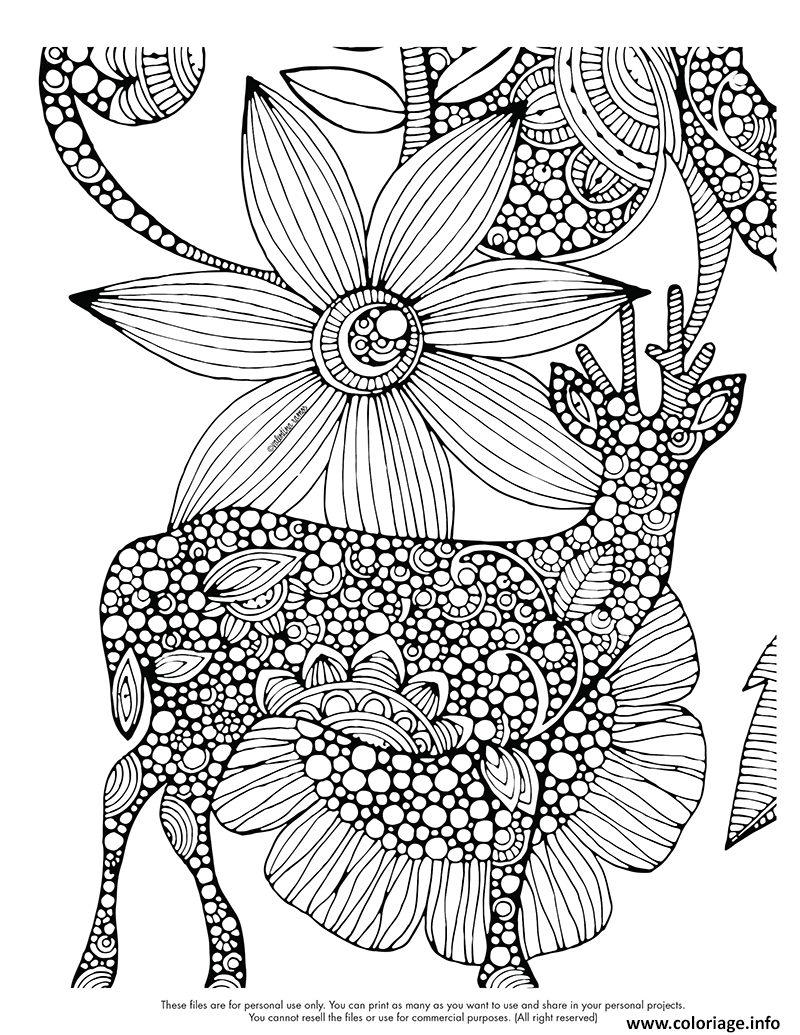 Dessin difficile cerf Coloriage Gratuit à Imprimer