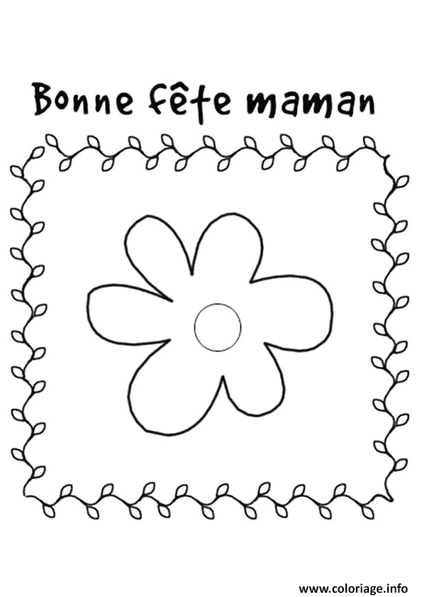 Dessin fete des meres bonne fete maman Coloriage Gratuit à Imprimer