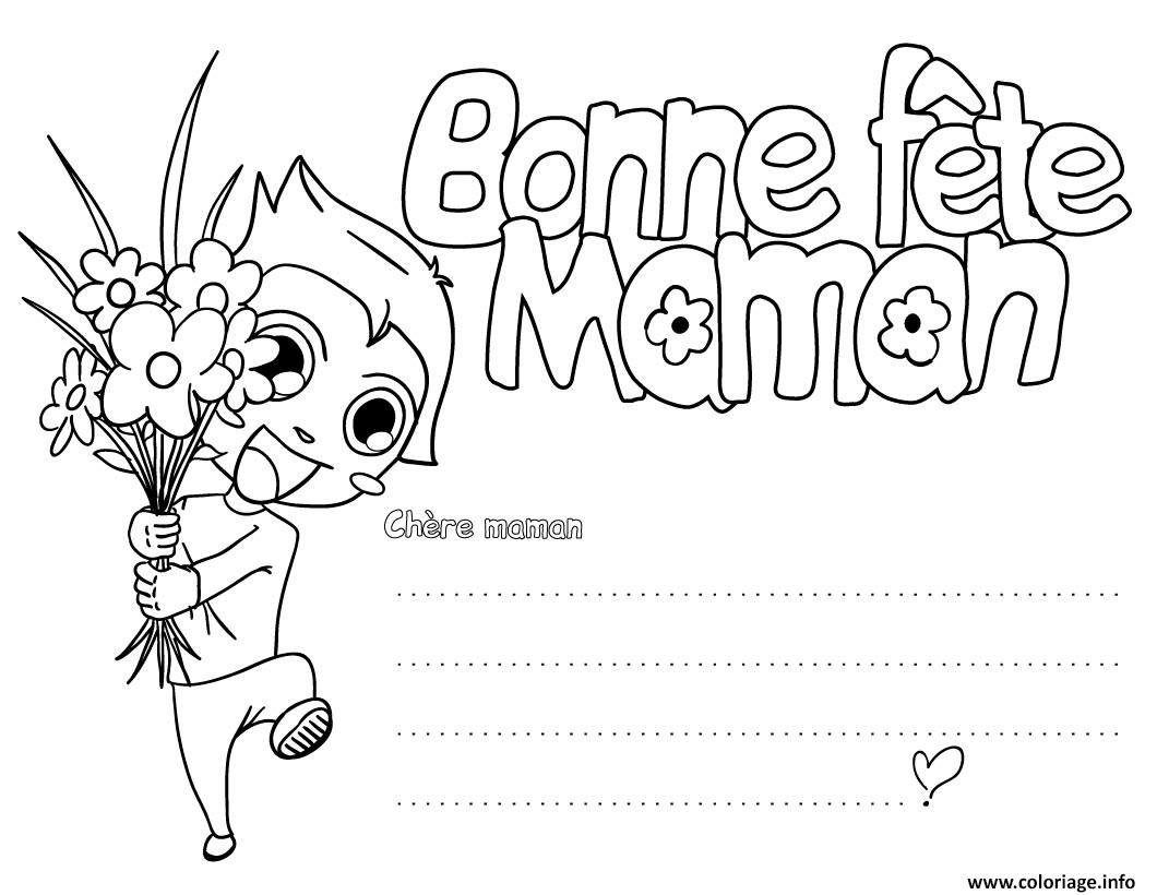 Dessin carte fete des meres maman Coloriage Gratuit à Imprimer