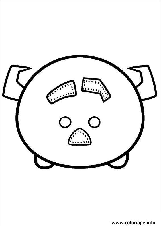 Dessin tsum tsum pig disney Coloriage Gratuit à Imprimer