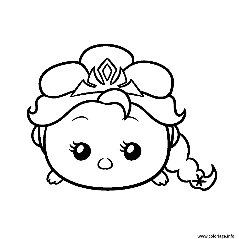 Dessin tsum tsum reine des neiges elsa disney Coloriage Gratuit à Imprimer