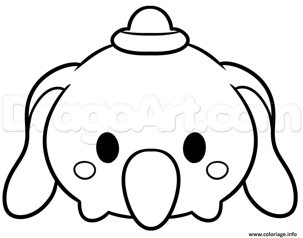 Dessin tsum tsum dumbo disney Coloriage Gratuit à Imprimer