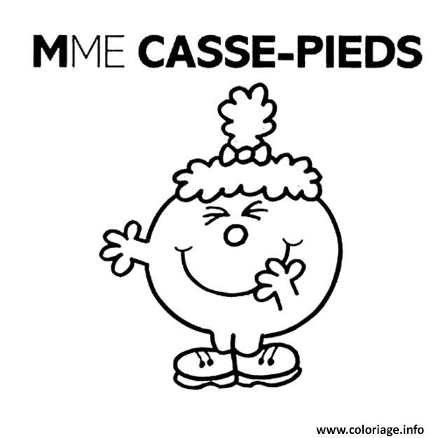 Coloriage Monsieur Madame Casse Pieds Dessin Monsieur Madame A Imprimer