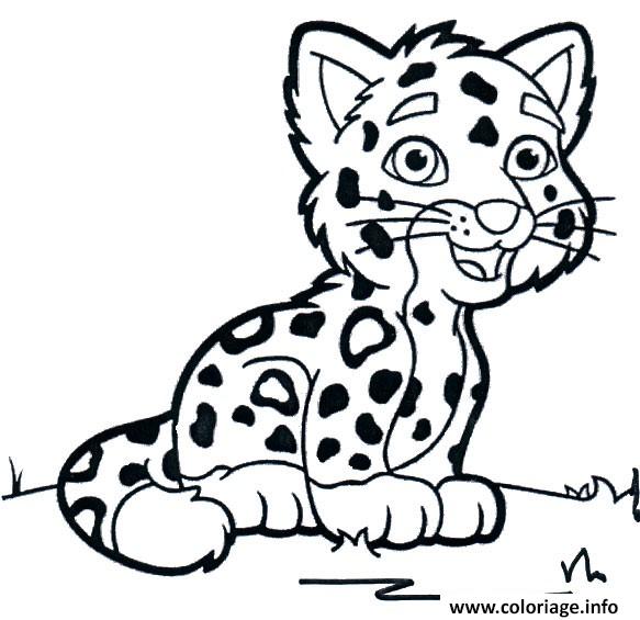 Coloriage animaux mignon bebe guepard - JeColorie.com