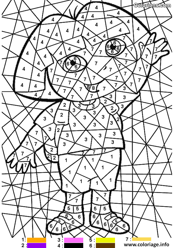 Dessin magique maternelle facile dora exploratrice Coloriage Gratuit à Imprimer