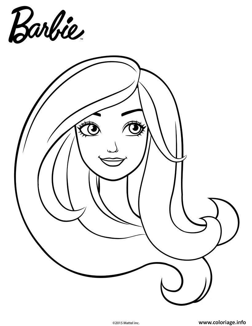  Coloriage  Barbie  En Portrait Facile Fille Dessin Barbie   