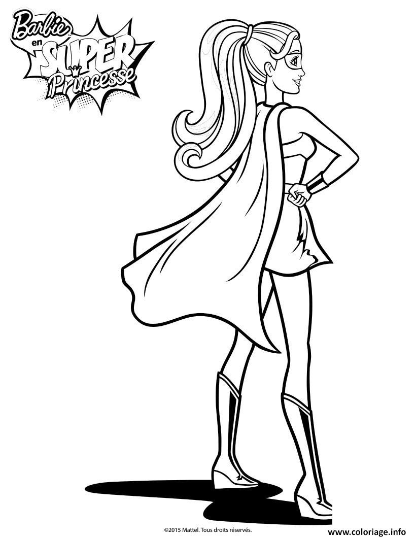 Dessin barbie princesse kara en tenue de super heroine Coloriage Gratuit à Imprimer