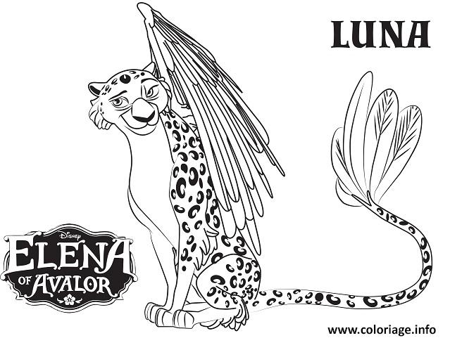 Dessin Luna de Disney Elena Of Avalor Coloriage Gratuit à Imprimer